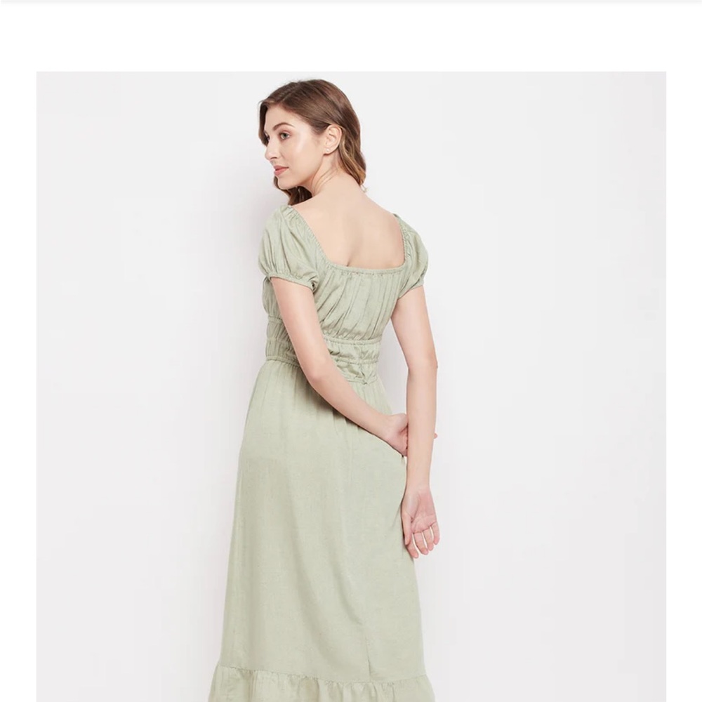 NWT SIM & SAM SS Smock Poplin MIDI Linen Blend Dress - Picture 4 of 7